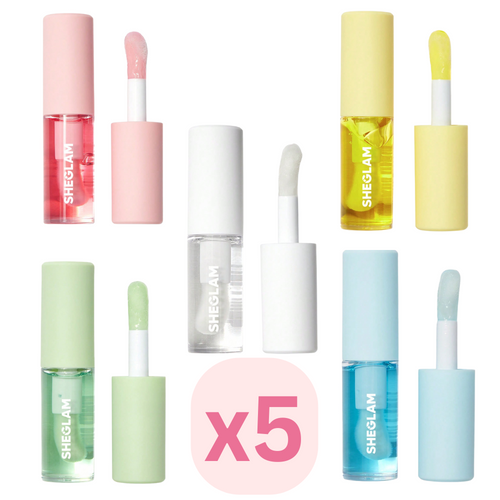 SHEGLAM زيت الشفاه – عبوة 5 ألوان | Huile Lèvres – Pack 5 Couleurs